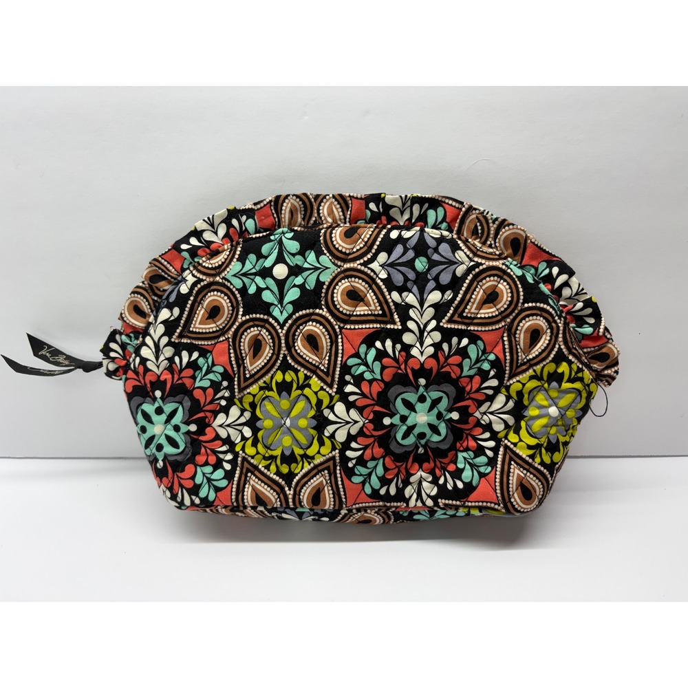 Vera Bradley Provencal Paisley Quilted Cotton Cosmetic Makeup Bag Ruffle Zip